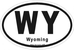 Wyoming Oval Car Sticker