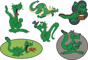 Dragon Cartoon Wall Decal Assortment Packs