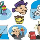 Fishing Cartoon Wall Decal Assortment Packs