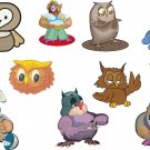 Owl Cartoon Wall Decal Assortment Packs