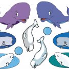 Whales Cartoon Wall Decal Assortment Packs