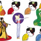 Japanese Geishas Wall Decal Assortment Packs