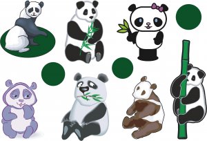 Panda Wall Decal Assortment Packs