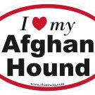 Afghan Hound Oval Car Sticker
