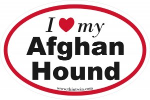 Afghan Hound Oval Car Sticker