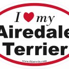 Airedale Terrier Oval Car Sticker