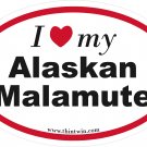 Alaska Malamute Oval Car Sticker