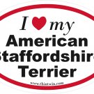 American Staffordshire Terrier Oval Car Sticker