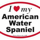 American Water Spaniel Oval Car Sticker
