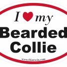 Bearded Collie Oval Car Sticker