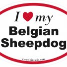Belgian Sheepdog Oval Car Sticker