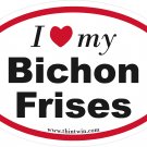 Bichon Frises Oval Car Sticker