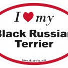 Black Russian Terrier Oval Car Sticker