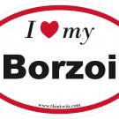 Borzoi Oval Car Sticker