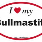 Bullmastiff Oval Car Sticker