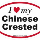 Chinese Crested Oval Car Sticker