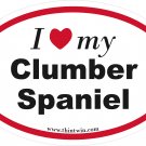 Clumber Spaniel Oval Car Sticker