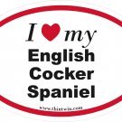 English Cocker Spaniel Oval Car Sticker