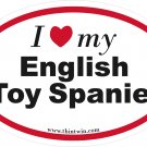 English Toy Spaniel Oval Car Sticker