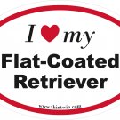 Flat Coated Retriever Oval Car Sticker