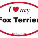 Fox Terrier Oval Car Sticker