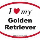 Golden Retriever Oval Car Sticker