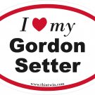 Gordon Setter Oval Car Sticker