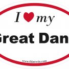 Great Dane Oval Car Sticker