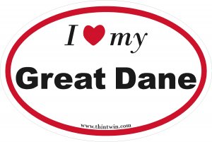 Great Dane Oval Car Sticker