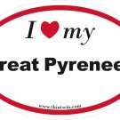 Great Pyrenees Oval Car Sticker