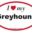 Greyhound Oval Car Sticker