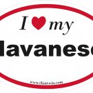 Havanese Oval Car Sticker