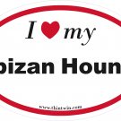 Ibizan Hound Oval Car Sticker