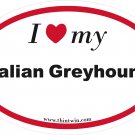Italian Greyhound Oval Car Sticker