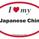 Japanese Chin Oval Car Sticker