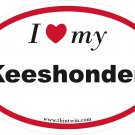 Keeshonden Oval Car Sticker