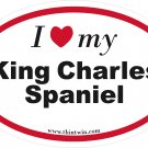 King Charles Spaniel Oval Car Sticker