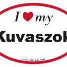 Kuvaszok Oval Car Sticker