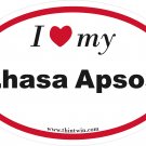 Lhasa Apsos Oval Car Sticker