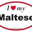 Maltese Oval Car Sticker