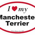 Manchester Terrier Oval Car Sticker