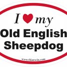 Old English Sheepdog Oval Car Sticker