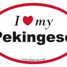 Pekingese Oval Car Sticker