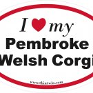 Pembroke Welsh Corgi Oval Car Sticker