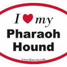 Pharaoh Hounds Oval Car Sticker