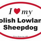 Polish Lowland Sheepdog Oval Car Sticker