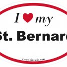 Saint Bernard Oval Car Sticker