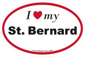 Saint Bernard Oval Car Sticker