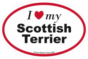 Scotish Terrier Oval Car Sticker
