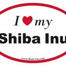 Shiba Inu Oval Car Sticker
